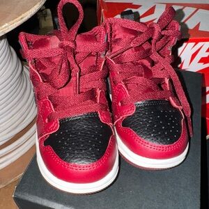 Jordan Kids' Burgundy and Black High-Top Size: 6C